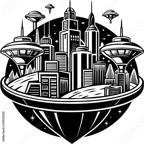        Future city vector illustration.
