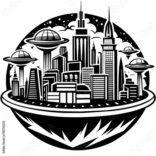        Future city vector illustration.
