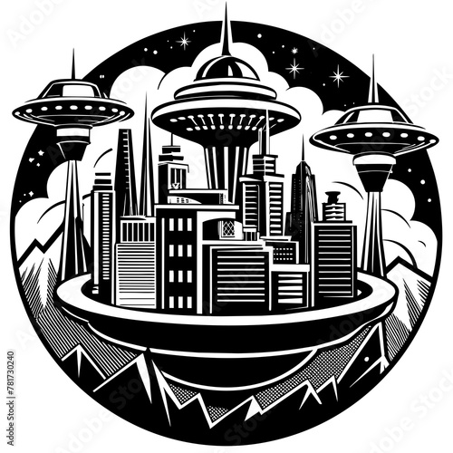        Future city vector illustration.
