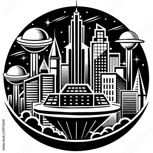        Future city vector illustration.
