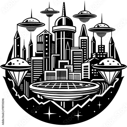        Future city vector illustration.
