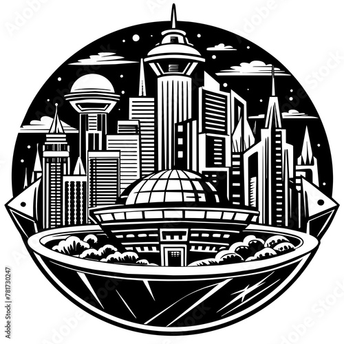        Future city vector illustration.
