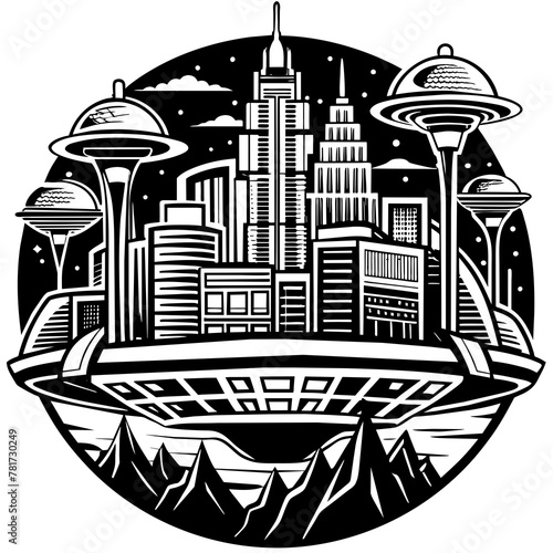        Future city vector illustration.
