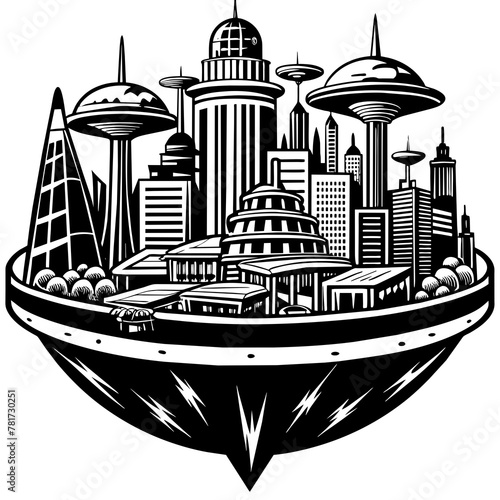        Future city vector illustration.
