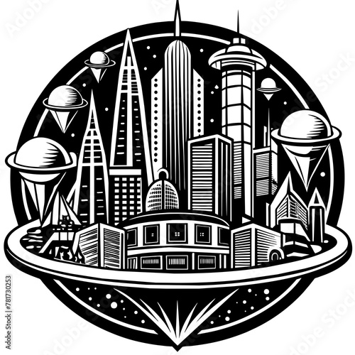        Future city vector illustration.
