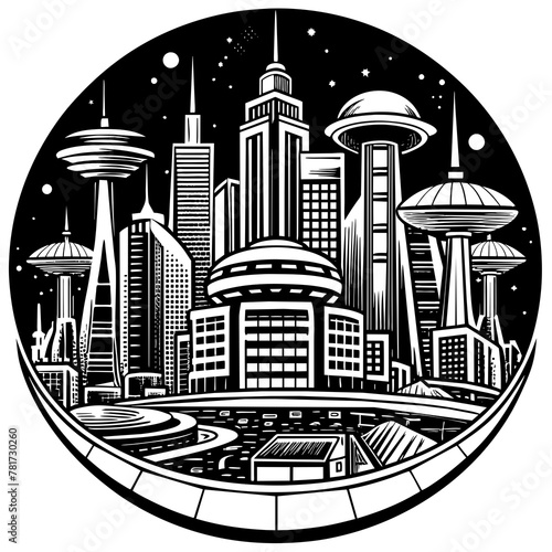        Future city vector illustration.
