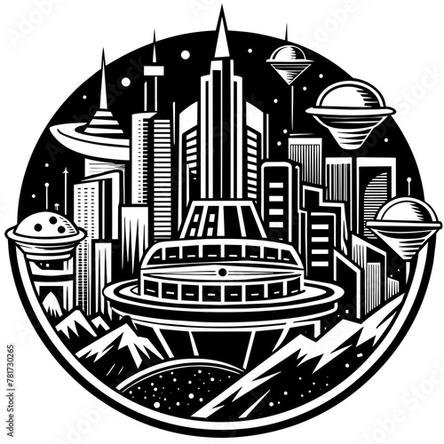        Future city vector illustration.
