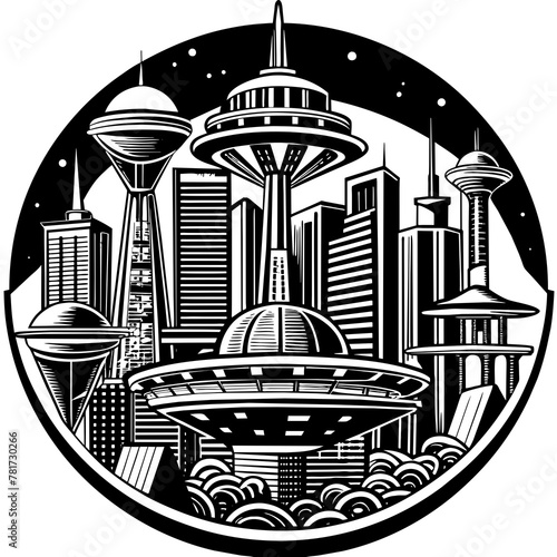        Future city vector illustration.
