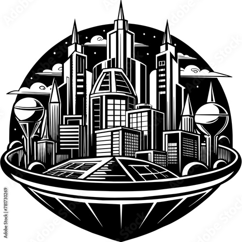        Future city vector illustration.

