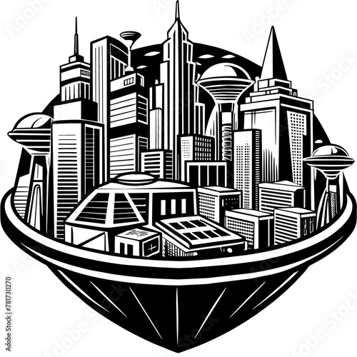        Future city vector illustration.
