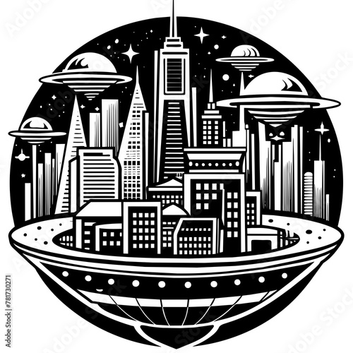        Future city vector illustration.
