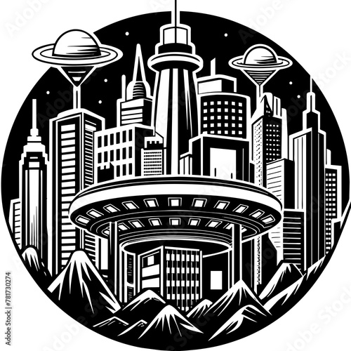        Future city vector illustration.
