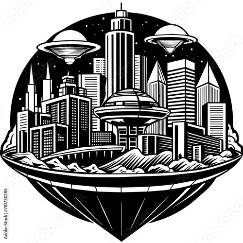        Future city vector illustration.
