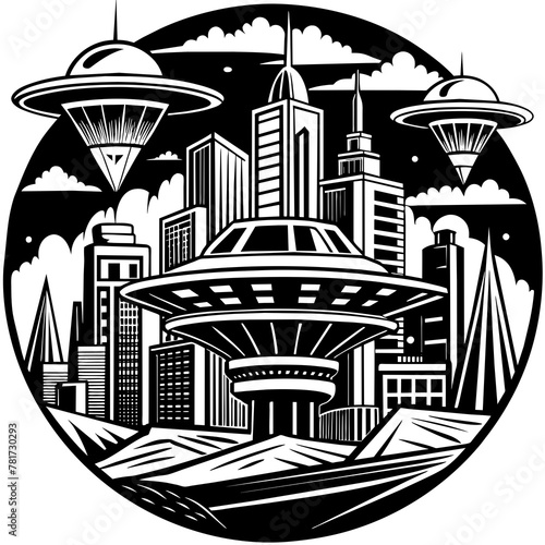        Future city vector illustration.
