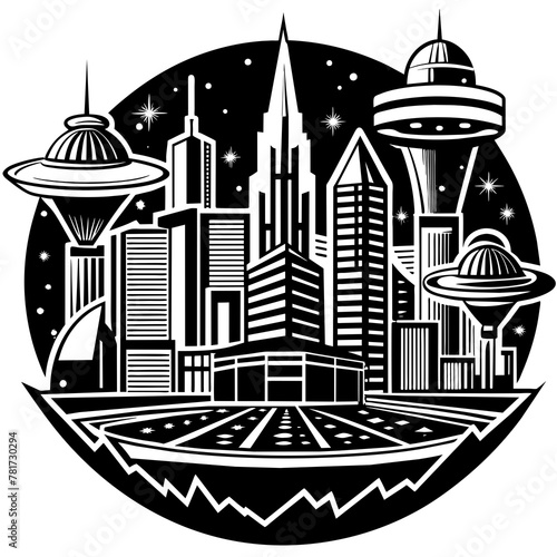       Future city vector illustration.
