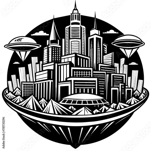        Future city vector illustration.
