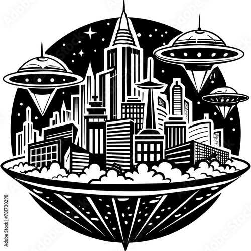        Future city vector illustration.
