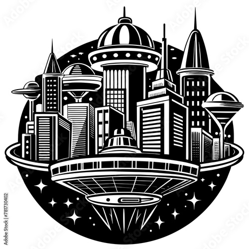        Future city vector illustration.
