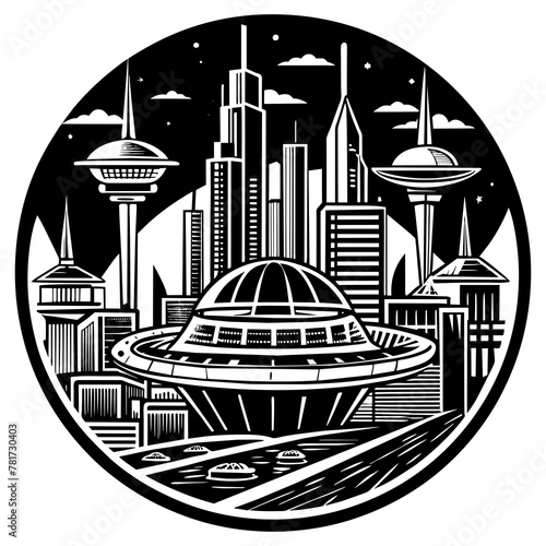        Future city vector illustration.
