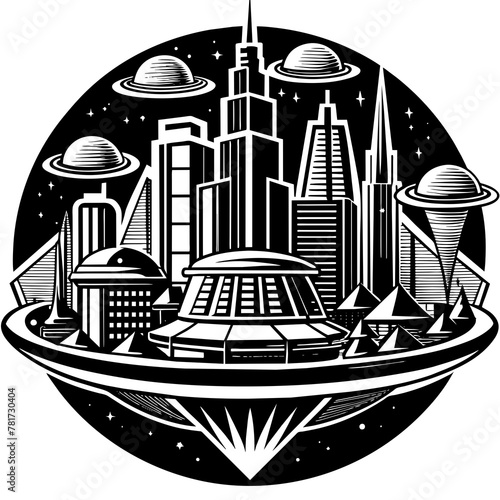        Future city vector illustration.

