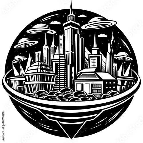        Future city vector illustration.
