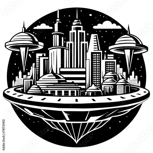        Future city vector illustration.
