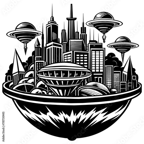        Future city vector illustration.
