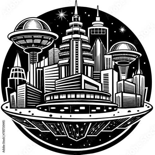       Future city vector illustration.

