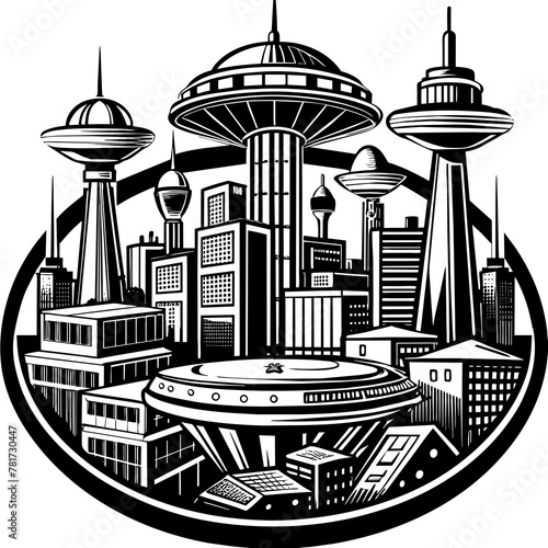        Future city vector illustration.
