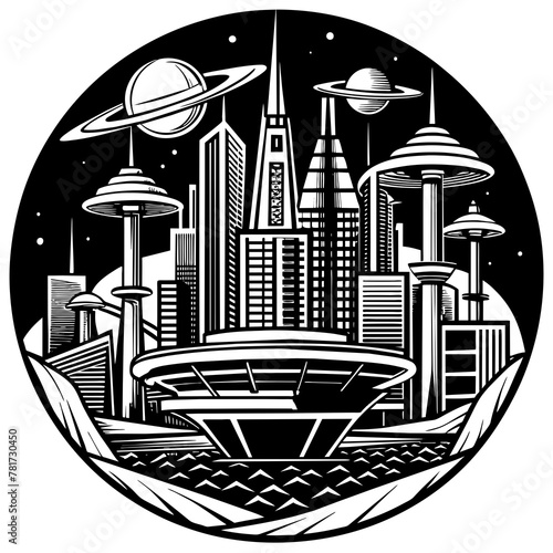        Future city vector illustration.
