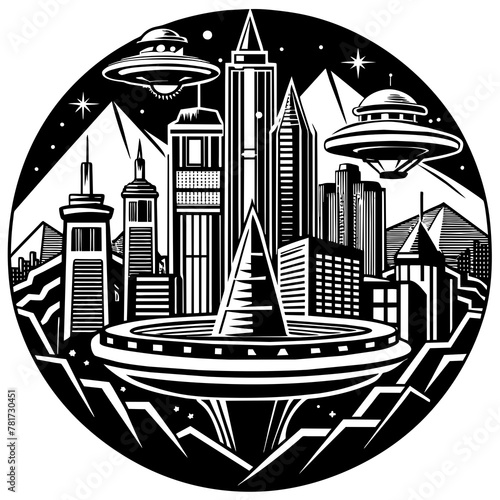        Future city vector illustration.
