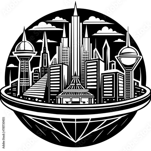        Future city vector illustration.
