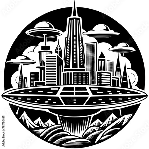        Future city vector illustration.
