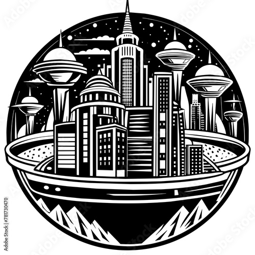        Future city vector illustration.
