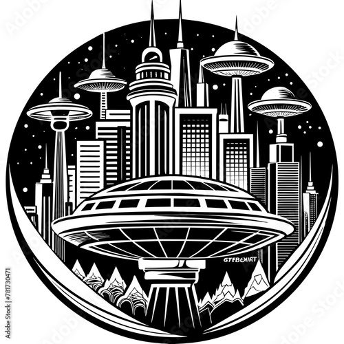        Future city vector illustration.
