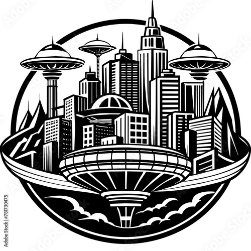        Future city vector illustration.
