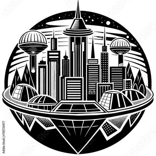        Future city vector illustration.
