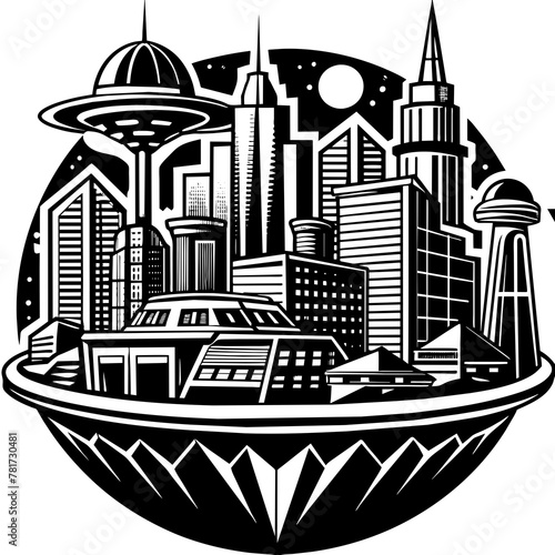        Future city vector illustration.
