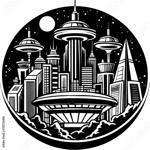        Future city vector illustration.
