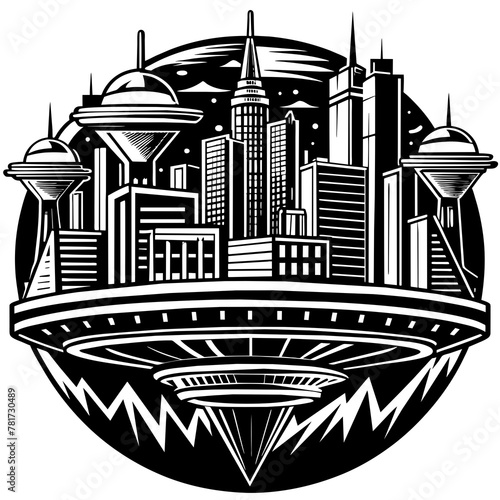        Future city vector illustration.
