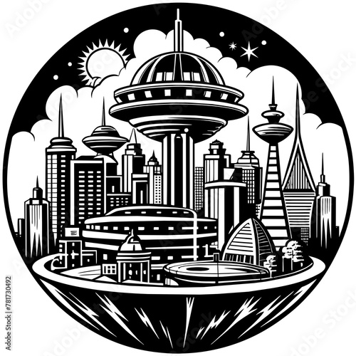        Future city vector illustration.
