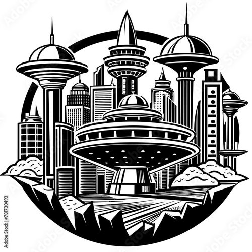        Future city vector illustration.
