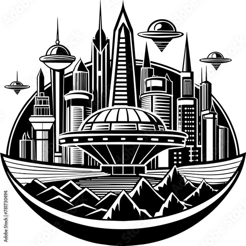        Future city vector illustration.
