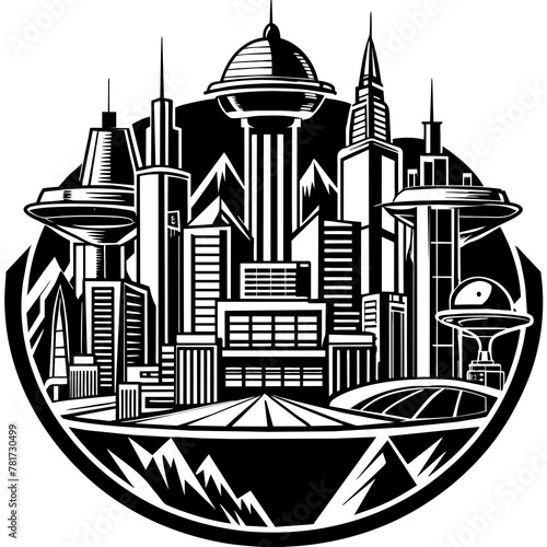        Future city vector illustration.
