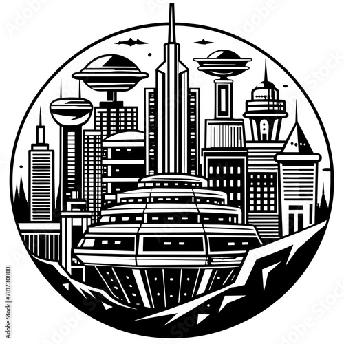        Future city vector illustration.
