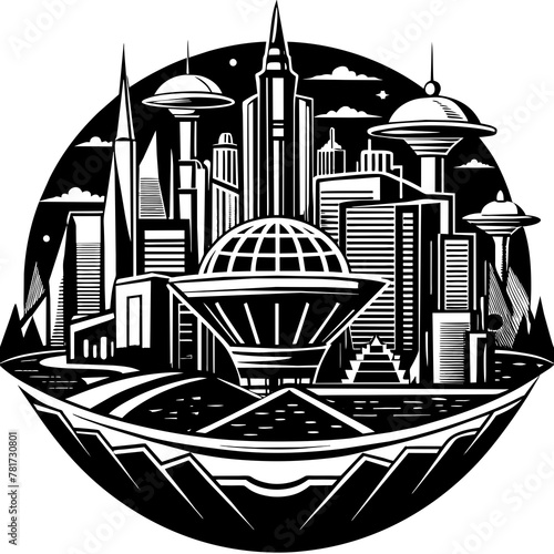        Future city vector illustration.

