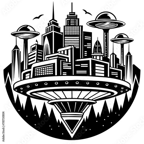        Future city vector illustration.
