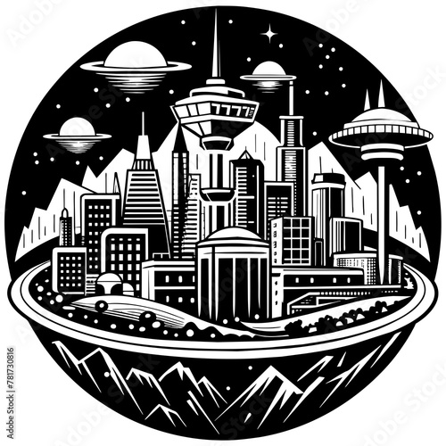        Future city vector illustration.
