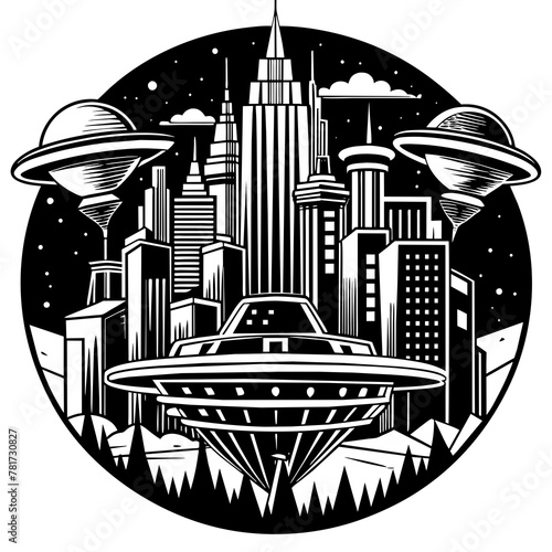        Future city vector illustration.
