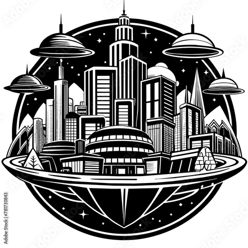        Future city vector illustration.
